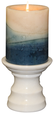 Antique White Pedestal Candle Holder - Marble Products International