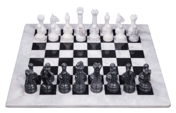 Chess Sets - Black & White with Personalization - Marble Products International