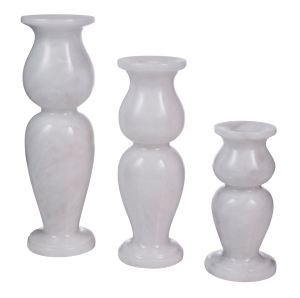 Celestial White Candle Holders - Set of 3 - Marble Products International