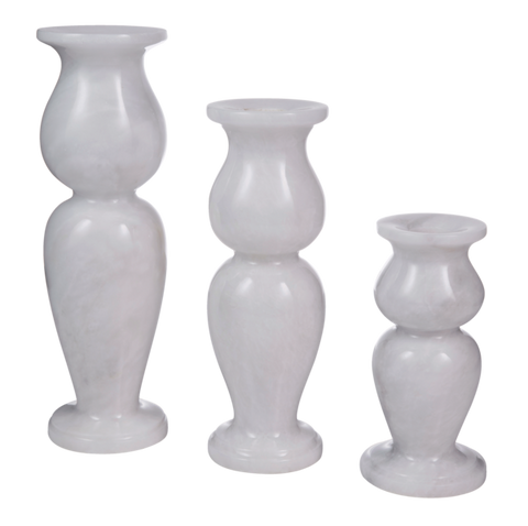 Celestial White Candle Holders - Set of 3 - Marble Products International