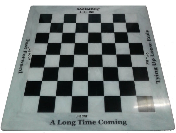 Chess Set- Fossil Stone & Red Onyx with Personalization - Marble Products International