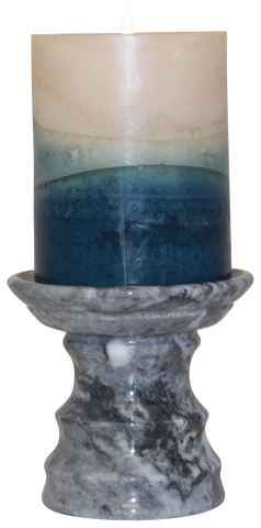 Cashmere Grey Pedestal Candle Holder - Marble Products International