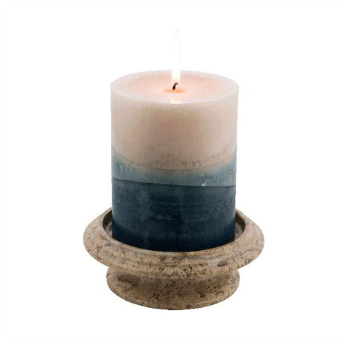Tray Candle Holder- Fossil Stone - Marble Products International