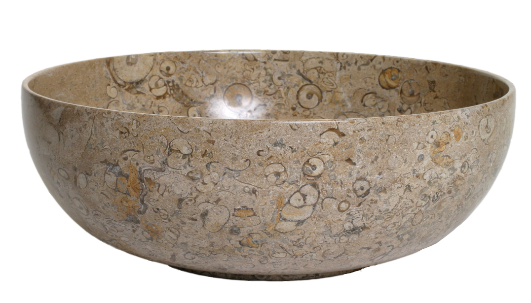 Marble Fruit Bowl: 8.5-inch Fossil Stone