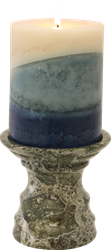 Green Zebra Pedestal Candle Holder - Marble Products International