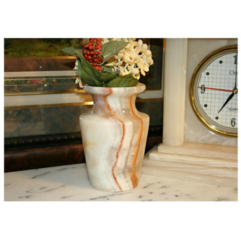Flower vase- Small Light Onyx - Marble Products International
